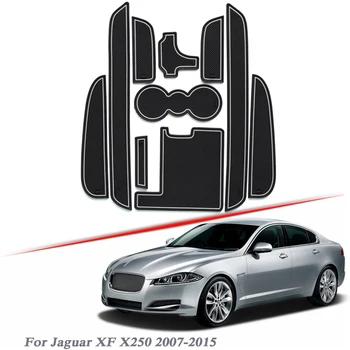 10pcs Car Styling, Lai Jaguar XF X250 2007-2015 Lateksa Vārtiem spēļu pad Interjera Durvju Groove Mat neslīdoša putekļu Interjera Aksesuārs