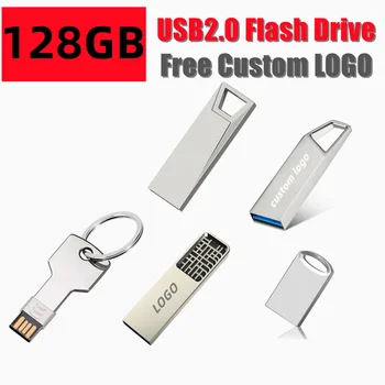 128GB Īpaša Atlaides Cena Flash Drive Bezmaksas Pielāgotu Nosaukumu, LOGO Jaunu Modeli, Metāla USB2.0 High speed Atmiņas karti memory Stick