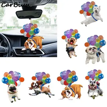 1PC Burvīgs Funny Flying Dog Karājas Rotājumu Keychain Apdare ar Krāsainām Balonu Rotājumi Automašīnas Kulons Dekori