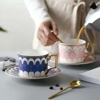 200ml Boreālo Eiropas Stila Kaulu Ķīnas Porcelāna Kafijas Tasi pnompeņas Pēcpusdienā Teacup Tase un Apakštase Uzstādīt Mīļāko Dāvanu Teaware
