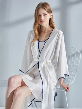 2022. gada Vasarā Jaunā Zīda Drēbes&Tērpu Komplekts Sievietēm, 100% Dabīgā Zīda Naktskrekls Nakts Drēbes Sleepwear Tīra Zīda Sieviešu Lounge Homedress