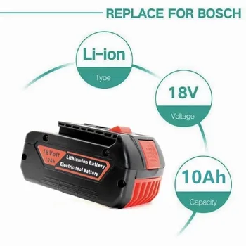 2GAB 18V10000mAh Uzlādējams par Bosch 18V Akumulatora Backup10.0A Portatīvo Nomaiņa BAT609 Indikators+3A Akumulatora Lādētājs