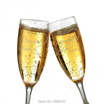 2gab Personalizētu Kungs un Kundze Šampanieti Dūmvadi,Custom Kāzu Šampanieša Stiklota,Kāzu Dāvanas Flautas Brilles