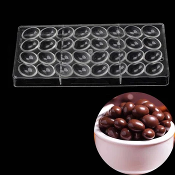 32 Šokolādes Pupiņas Polikarbonāts PC Šokolādes Pelējuma DIY 3D Konfekte Pomādes Konfektes, Kūkas Veidnes, Virtuvē Maizes Mīklas Rīki