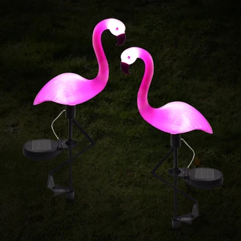 3Pcs/daudz LED Saules Gaismas Staba Flamingo ņemot vērā Saules Gaismas Laternu Dekoratīvās Āra Zālienu, Pagalmā Lampa, Solar Powered Gaismas Ceļš