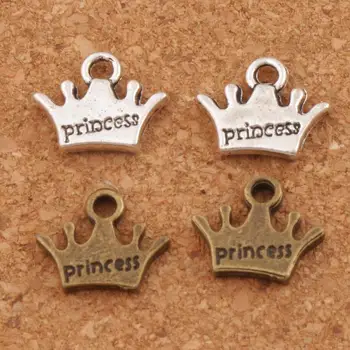 45pcs Princess Crown Distances Šarmu Pērlītes 10.5x13.1mm Antīkas Bronzas Piekariņi Sakausējuma Modes Rotaslietas Secinājumi L029
