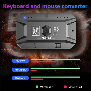 5 in 1 Bluetooth saderīgu 5.0 Konvertoru Turētājs Pad Peles Tastatūras Converter Combo Krāsains Apgaismojums Komplekti PUBG Mobilo