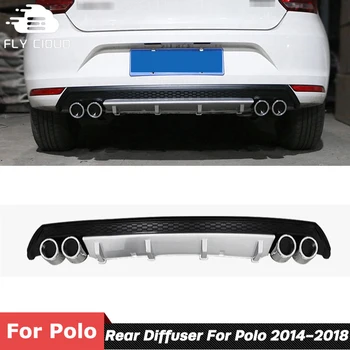 ABS Materiāla, Aizmugurējo Buferi un Lūpu Zoda Lāpstu Spoilers Difuzoru VW Polo Auto Virsbūves Komplektu Tūninga 2014-2018