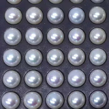 Augstas kvalitātes AAAA 9-10MM kārtas saldūdens pērļu pusi dziļurbuma stils