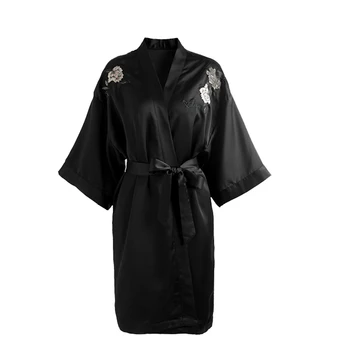 Augstas Kvalitātes Dāmu Tērpu Kleita Izšūt Naktskrekls Naktsveļu Peldmētelis Kimono Sleepwear Kāzas, Līgava, Līgavas Māsa, Halāti D129-05