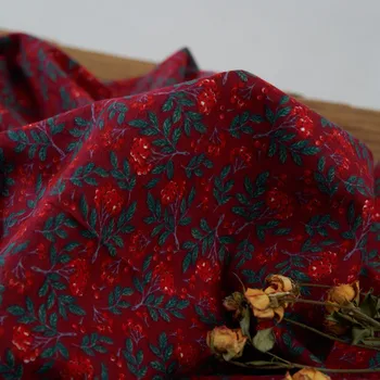Augstas kvalitātes rudens un ziemas sabiezējumu kokvilnas tecido Matēta ziedu drukāt auduma Roku apģērba kreklu, kleitu šūšana