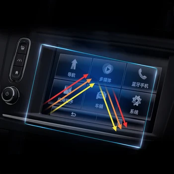 Auto GPS Navigācijas Rūdīta Stikla Ekrāna Aizsargs Tērauda Portective Filmas Renault Kadjar 2015 2016 2017 2018 Piederumi