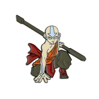 Avatar: The Last Airbender Žetons Aang emaljas pin karikatūra modes gudrs broša vienkāršs un atsaucīgs rotaslietas dāvanu draugiem
