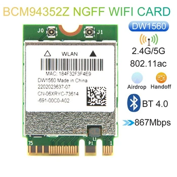 BCM94352Z DW1560 M. 2 Wifi Adapteri, Bezvadu tīkla Kartes 1200Mbps 802.11 Ac 2.4 Ghz/5G Bluetooth 4.0 NGFF Kartes Mac OS