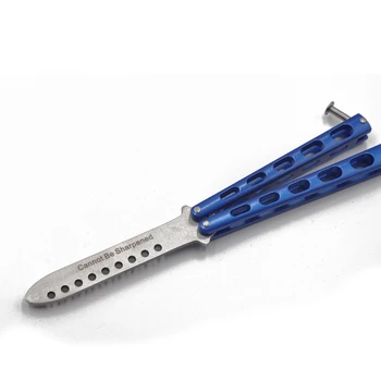 butterfly Knife tauriņš treneris balisong butterfly knife mācību līdzeklis, saliekamais nazis, kas nav asas pazūd zilā krāsā