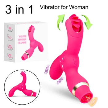 Dzimums Nepieredzējis Klitora Stimulators Dildo Vibratoru Krūšu galu Zīdējs par Sievietes G-Spot Masturbator Mēles, Mutes Licking Vibrators Seksa Rotaļlietas