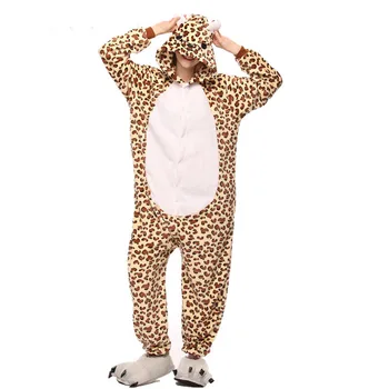 Dzīvnieki Leopards, Lācis, Kostīmu Pieauguši Vīrieši Onesies Kigurumi Flaneļa Sieviešu Anime Jumpsuit Noslēpt Onepiece Kapuci Uzvalks