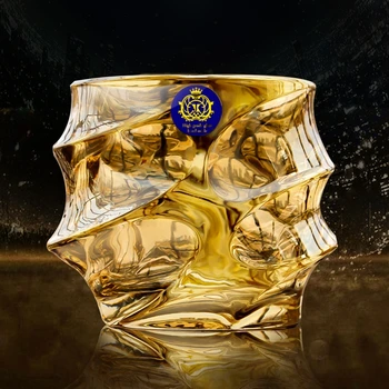 Eiropas Stila Sadzīves Vīna Glāzi Lielā Kristāla Glāzē Viskiju Kausa Zelta Pārklājumu Destilētu Dzērienu, Brendijs Alus Tējas Tase