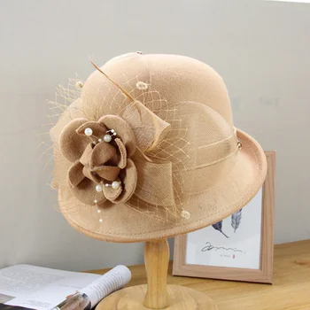 Elegants Vilnas Cepures Sievietēm 2022 Dizainers Spaiņa Cepuri Dāmas Moderns Ziedu Pērle Apdare Luxury Ziemas Klp Sieviete