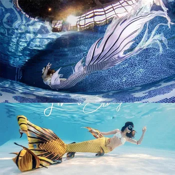 Jaunu sirēna super ilgi zivs astei līdzīgs peldkostīms krāsu saskaņošanas princese kleita vasaras peldēšanas niršanai (free diving) cosplay sirēna akvārijs uzvalks