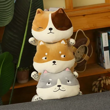 Karikatūra 75cm Gudrs Shiba Inu Husky Kaķis Plīša Rotaļlietas, kas Pildīti ar Mīkstu Kawaii Chai Suns Lelles Jauki Spilveni Bērniem, Meitenēm, Bērniem Dāvanas