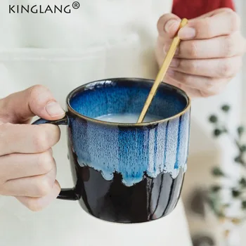 KINGLANG Retro Kafijas Krūze Sadzīves Brokastis Piena Kausa Keramikas Dzeramais Kauss