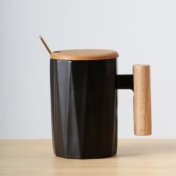 Koka rokturis keramikas kafijas krūze,literatūras teacup Biroja Kafijas Piena Cup Nordic Small Svaigi Roku Keramikas Kauss Drinkware dāvanu 400 ml