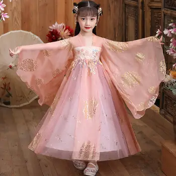 Meitenes Hanfu Svārki Ķīniešu Stila Kleita Bērnu Apģērbu Kostīms Super Pasaku Cosplay Pils Princese Senatnes Meitene Tang Uzvalks