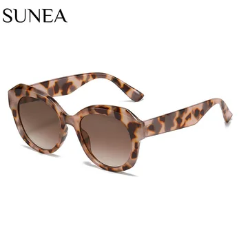 Modes Sievietes, Kaķu Acu Saulesbrilles Toņos UV400 Vintage Nelegālo Rāmja Brilles Sieviešu Leopard Slīpums Brūno Lēcu, Saules Brilles