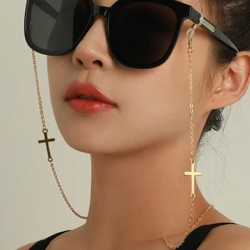 Modes Simetriski Metāla Krusts Brilles Ķēdes Vienkāršu Anti-slip Siksniņa Aksesuārs, Kaklarota Karājas Virve Saulesbrilles Par Sievietēm