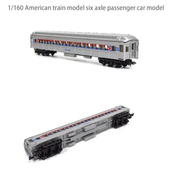 N mēroga 1/160 Amerikāņu vilciena modelis, sešu asu pasažieru automašīnas modelis plastmasas riteņu Gatavā produkta paraugs