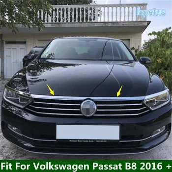 Nerūsējošā Tērauda Ārējais Pielāgot Piederumi Volkswagen Passat B8 2016 - 2018 Priekšējā Motora Pārsega Vāku Molding Vāka Apdare 3PCS