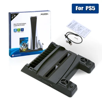 Par PS5 Vertikālais Statīvs ar Dzesēšanas Ventilatoru Dual Kontrolieris Lādētāju Konsoles Uzlādes Staciju Fan Cooler SONY Playstation 5