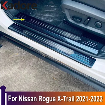 Priekš Nissan Rogue X-trail 2021 2022 Iekšējās Durvis, Palodzes Pretnodiluma Plāksnes Durvis, Palodzes Aizsargi, Sliekšņi, Auto Uzlīmes Nerūsējošā Tērauda