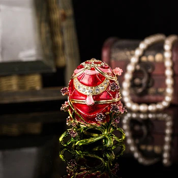 Qifu Rokdarbu krāsains ziedu stils lieldienu olu metāla materiāla, rūtiņu, rotaslietas