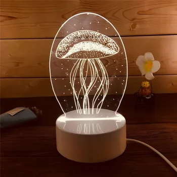 radošo 3D Multiplikācijas filmu galda lampas dzīvojamā istabā gultas gaismu guļamistabā, fantāzija, romantika apdare dāvanu usb led lvory nakts gaismas