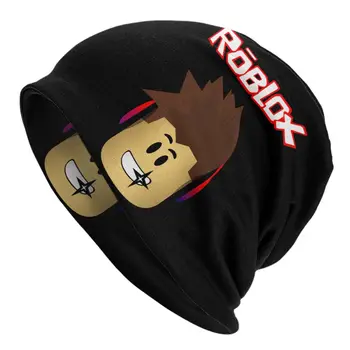 Robloxs Sejas Un Logo Skullies Beanies Caps Unisex Ziemas Silta Adīta Cepure Foršajā Pieaugušo Video Spēle Sunīti Cepures Āra Slēpošanas Klp