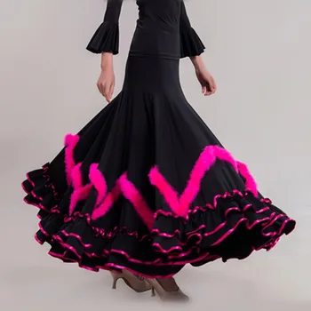 sieviešu garo balles svārki flamenko deju svārki valsis svārki spāņu deju tērpus, deju apģērbi Ķīna standarta svārki spalvas