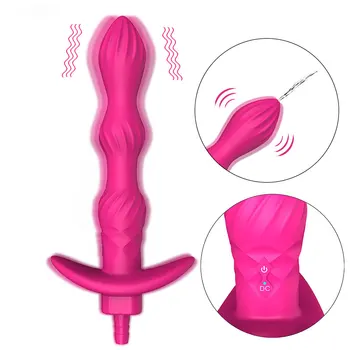 Silikona Klizma Duša Vibrators Seksa Rotaļlietas, lai Sieviete Vīrieti, Prostatas masāža Geju Šļirču Dušu Sistēmas Anālās Lodītes Butt Plug 0