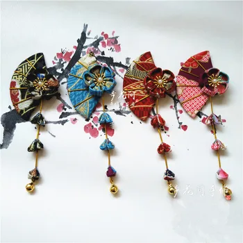 [solis] Japānas ievestas no Japānas un vēja ziedi, rotangpalmas ventilators zvani matu aksesuāri - balstītas geišas COS kimonos hanfu