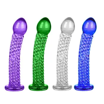 Stikla Dildo Sieviešu Masturbē, Maksts Masāžu Rotaļlietas Plug Pieaugušo Seksa Produkta U1JD