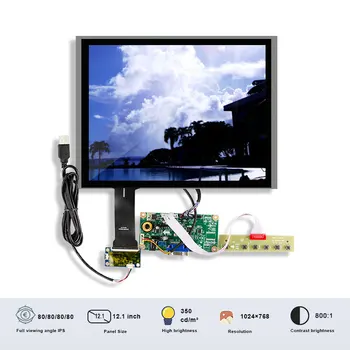 Sākotnējā IVO M121GNX2 R1 1024x768 20 Pin LVDS Interfeiss 12.1 Collu TFT Lcd Touch Screen Ar Valdes