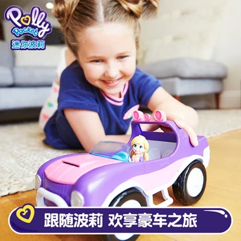 Sākotnējā Polly Pocket Luksusa Automašīnu Spēlēt Namā Leļļu Nami Meitenēm Rotaļlietas FWY26