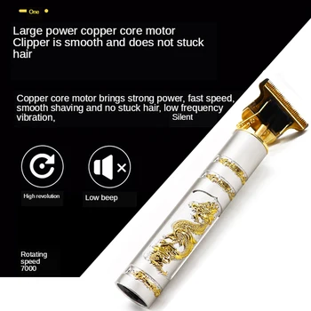 T9, USB Profesionālo Matu Clipper Elektriskie matu trimmeris Bezvadu Skuveklis Bārdas Trimmeris 0mm Vīriešu Frizētava., Matu Griešanas Mašīnas vīriešiem