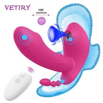 Tālvadības pults Maksts Nepieredzējis Vibrators 10 Ātrumu Vibrācijas Sūcējs Orālā Seksa Iesūkšanas Klitora Stimulators Erotiska Seksa Rotaļlietas Sievietēm