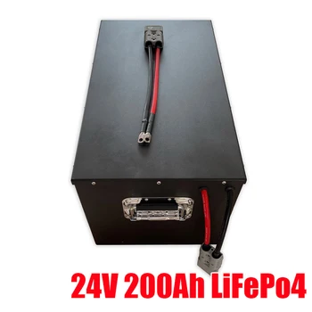 Uzlādējams dziļi cikla 24V 200AH LifePO4 litija Baterija mājas saules enerģijas uzkrāšanas + 20A lādētāju