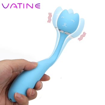 VATINE Kaķis Formas AV Stienis Vibrators Klitora Stimulācija Seksa Produkti 10 Režīmu Magic Wand Massager Bendable Vibrators