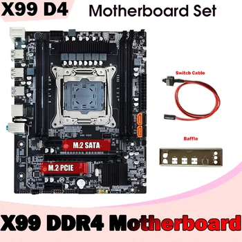 X99 Desktop Mātesplatē+Deflektors+Switch Kabeli LGA2011-3 Komplekti Atbalstu 4X32G Par 5820K 5960K E5-2678 V3 E5 2676 V3 CPU