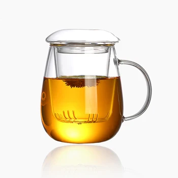 Ķīniešu stilā tējas krūze ar vāku, filtru 550ml.Kafijas Tases Tējas Komplekts Krūzes Alus Dzert Biroja Krūze Pārredzamu Drinkware Stikla Kauss