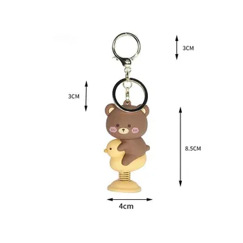 1 Gab. Korejas Cute Dzīvnieku Keychain Sieviešu Modes Automašīnas Atslēgu Piekariņi Piederumi Karikatūra Silikagela Pavasara Mugursoma Kulons Mīļotājiem Dāvanu 1